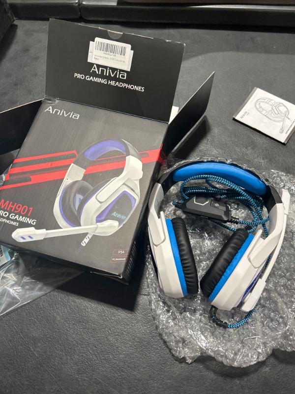 Photo 2 of Anivia New Updated Wired Over-Ear Headphones - USB 7.1 Gaming Headset with Microphone, Stereo Surround Sound, Noise Isolating, Bass, LED Lights for PC Computer Mac
