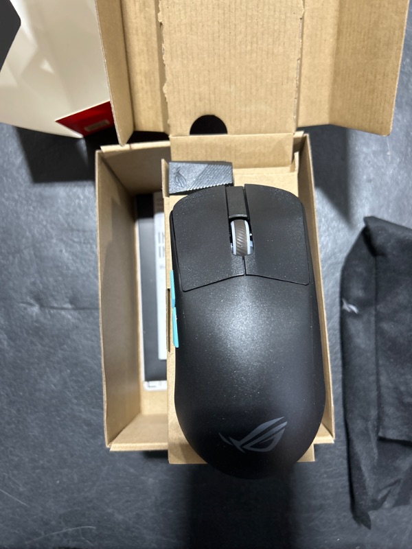 Photo 2 of ASUS ROG Harpe Ace Aim Lab Edition Gaming Mouse, 54 g Ultra-Lightwieght, Connectivity (2.4GHz RF, Bluetooth, Wired), 36K DPI Sensor, 5 Programmable Buttons, ROG SpeedNova, Esports & FPS Gaming, Black Harpe Aimpoint