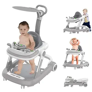 Photo 1 of Baby Walkers with Wheel,Infant Walker for Babies with Adjustable Height,Speed & Breathable Seat Cushion, Baby Walkers and Activity Center for Boys Girls,Baby Walker and Bouncer Combo for 7-18 Months