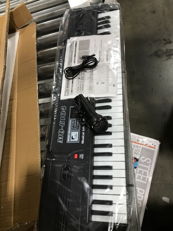 Photo 3 of 61 Full Size Touch Keys Piano Keyboard, Portable Electronic Music Keyboard with Microphone, Music Sheet Stand & Power Supply for Beginner Student