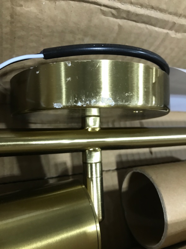 Photo 3 of BOKT Brushed Brass Gold 3-Lights LED Adjustable Track Lighting Kit Mid Century Modern 3 Way Flush Mount Ceiling Spotlight Kitchen Track Ceiling Light Fixture