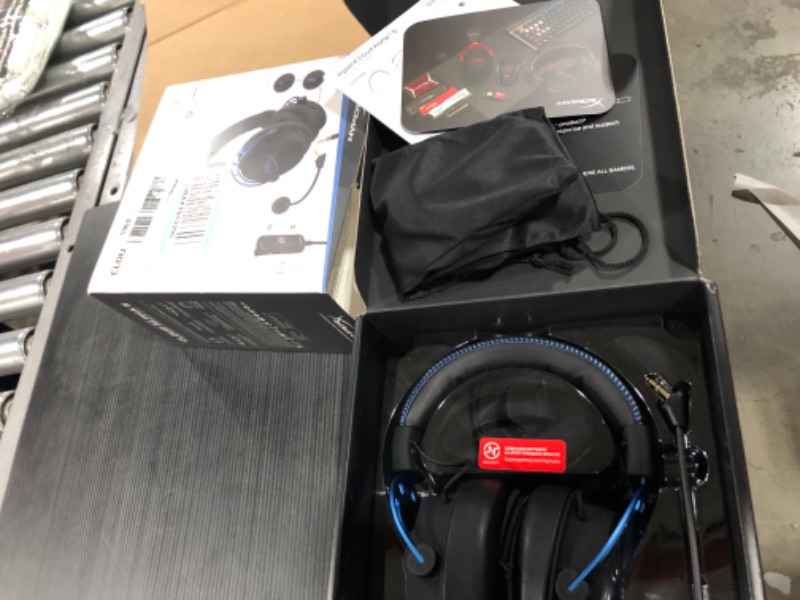 Photo 2 of HyperX Cloud Alpha S - PC Gaming Headset, 7.1 Surround Sound, Adjustable Bass, Dual Chamber Drivers, Chat Mixer, Breathable Leatherette, Memory Foam, and Noise Cancelling Microphone - Blue