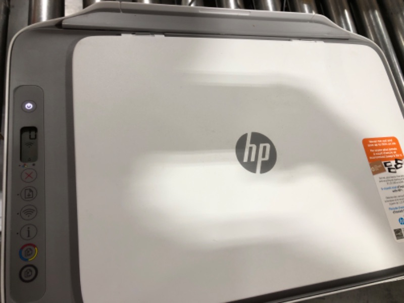 Photo 2 of HP DeskJet 2755e Wireless Color All-in-One Printer with bonus 6 months Instant Ink (26K67A), white