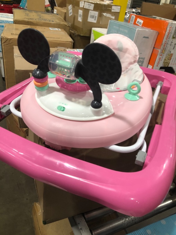 Photo 2 of Bright Starts Disney Baby Minnie Mouse Forever Besties 2-in-1 Baby Activity Walker - Easy Fold Frame and Removable -Toy Station, 6 Months and up