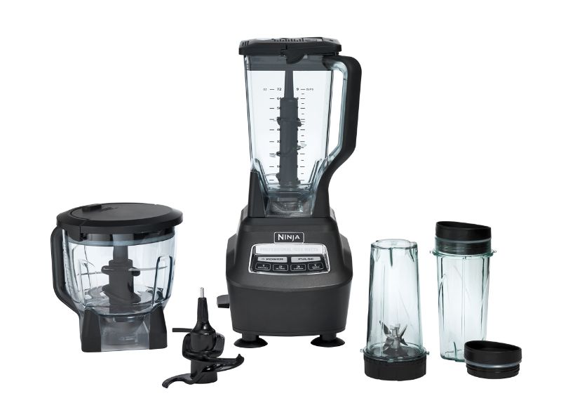 Photo 1 of Ninja BL770 Mega Kitchen System, 1500W, 4 Functions for Smoothies, Processing, Dough, Drinks & More, with 72-oz.* Blender Pitcher, 64-oz. Processor Bowl, (2) 16-oz. To-Go Cups & (2) Lids, Black BL770 Black