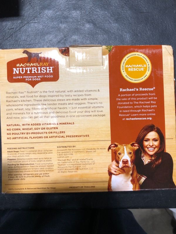 Photo 3 of Rachael Ray Nutrish Premium Natural Wet Dog Food, Savory Favorites Variety Pack, 8 Ounce Tub (Pack of 6) Variety Pack: Savory Favorites 8 Ounce (Pack of 6)
EXPIRE JAN 20 2024