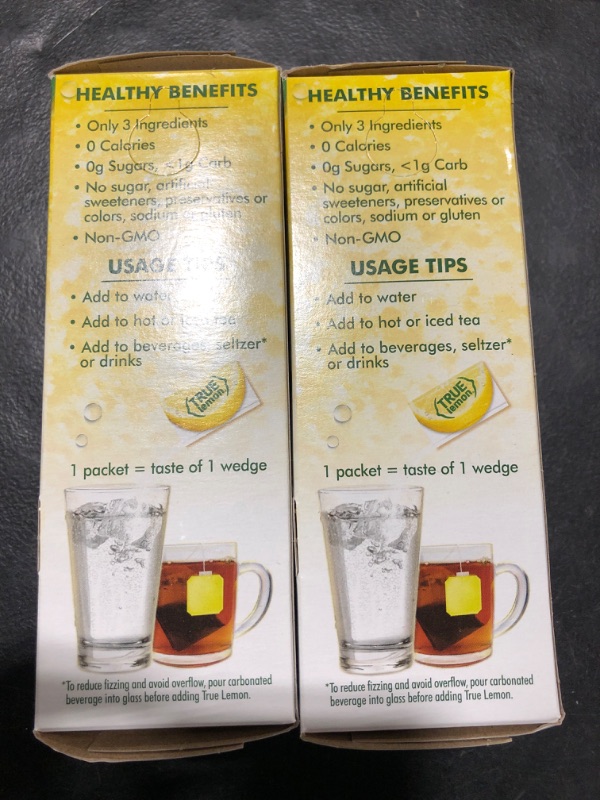 Photo 2 of (100 Packets) True Lemon Sugar Free, On-The-Go, Caffeine Free Powdered Drink Mix
BUNDLE OF 2 -- EXPIRES 02/2024