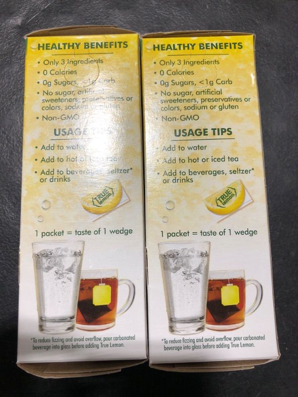 Photo 3 of (100 Packets) True Lemon Sugar Free, On-The-Go, Caffeine Free Powdered Drink Mix
BUNDLE OF 2 -- EXPIRES 02/2024