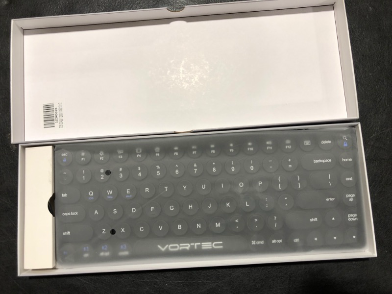 Photo 2 of Vortec Rechargeable Bluetooth Wireless Multi Device Keyboard|Connect 3 Devices Simultaneously|Compatible with iPad, iPhone, Android Phone & Tablet, Mac, PC (Black)
