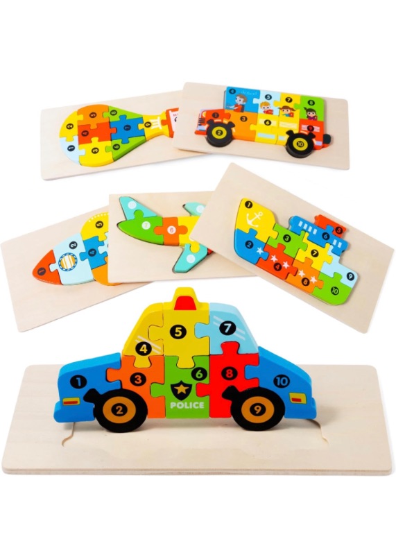Photo 1 of 5 PACK WOODEB JIGSAW PUZZLE FOR KIDS AGES 4 - 6