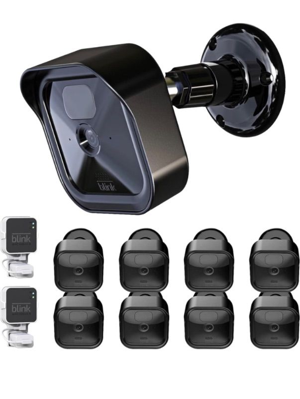 Photo 1 of All-New Blink Outdoor (3rd gen) Camera Housing and Mounting Bracket, 8 Pack Protective Cover and 360 Degree Adjustable Mount with Sync Module 2 Outlet Mount for Blink Camera Security System (Black)