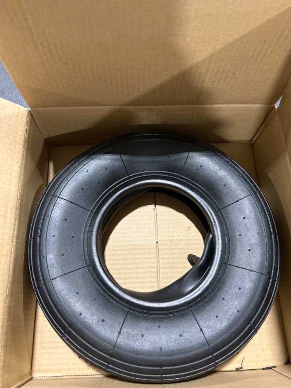 Photo 1 of GICOOL 4.00-6 Replacement Tire and Inner Tube Set, 13" Heavy Duty Tire and Wheel, TR-13 Straight Valve Stem, for Wheelbarrow Trolley Dolly Garden Wagon Wheel Replacement, 1 Pack
