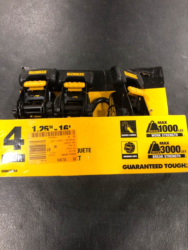 Photo 1 of 1.25 in. x 16 ft. Ratchet Tie-Down Straps 3000 lbs. Break Strength (3 pack) 
