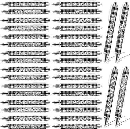 Photo 1 of Zhanmai 48 Pcs Christmas Retractable Pens Bulk with Inspirational Quotes Christmas Appreciation Gift Thank You for Being Amazing Pen for Employee Coworker Staff Teacher School (White, Black)
