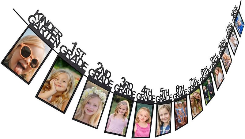 Photo 1 of 5x7 Graduation Photo Banner for Graduation Decorations Class of 2023 Grad Party Decorations, K-12 Picture Banner Senior 2023 Decor for High School Graduation Party Supplies SG080BK 