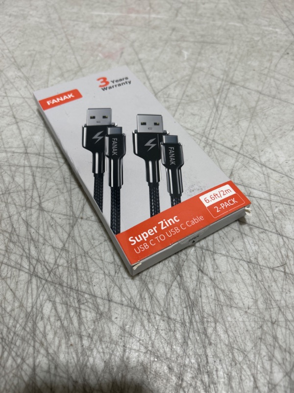 Photo 2 of [2-Pack 6.6ft] USB C Cable, 3.1A QC3.0 Fast Charging, FANAK New Durable Metal Type C Charger Cable, Nylon Braided USB A to USB C Cord for Samsung Galaxy S21 S20 S10 S9 S8 Note 20 10 A51 LG V50 etc 6.6FT+6.6FT Black