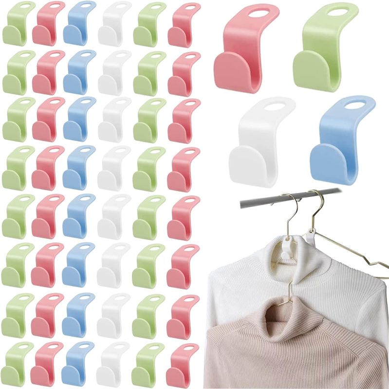 Photo 1 of 300 PCS Clothes Hanger Connector Hooks, 4 Colors Magic Hanger Organizer?Space Saving Clothes Hangers for Clothes Organizer
