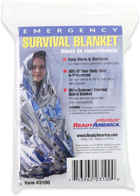 Photo 1 of 2 PACK - Ready America 3100 Survival Blanket
