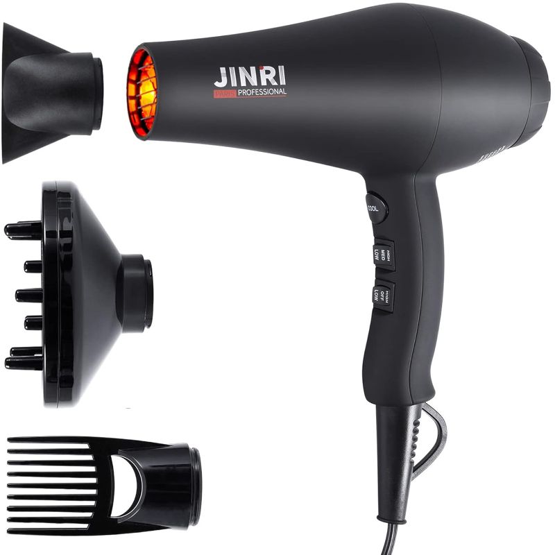 Photo 1 of ???????? ???? ?????, Professional Salon Negative Ionic Blow Dryers for Fast Drying, Pro Ion Quiet Hairdryer with Diffuser & Concentrator & Comb 