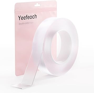 Photo 1 of Yeefeoch Double Sided Tape Heavy Duty, Adhesive Mounting Picture Hanging Strips Adhesive DIY Nano Tape For Wall Heavy Tape, T002 - Double Sided Tape Heavy Duty (M, 0.07 In*1.18 In*10 Feet)
