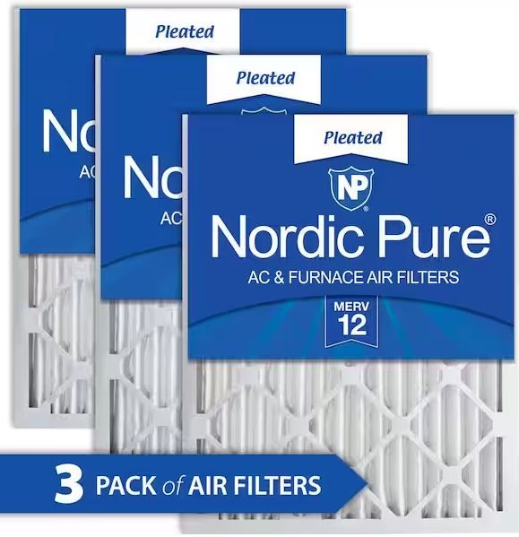 Photo 1 of 14 in. x 24 in. x 2 in. Allergen Pleated MERV 12 Air Filter (3-Pack)
