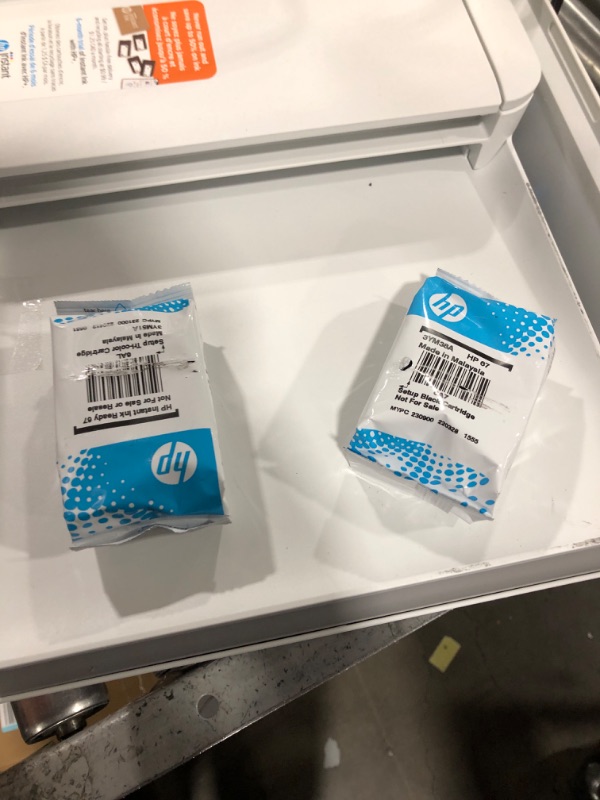 Photo 1 of HP DeskJet 4155e Wireless Color All-in-One Printer & 67XL Tri-Color High-Yield Ink Cartridge | 3YM58AN & 67XL Black High-Yield Ink Cartridge | 3YM57AN Printer + Tri-color Ink + Black Ink