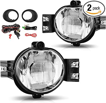 Photo 1 of AUTOSAVER88 Fog Lights Compatible with 2002 2003 2004 2005 2006 2007 2008 Dodge Ram 1500/03 04 05 06 07 08 09 Dodge Ram 2500 3500 Fit Models with Steel Bumper Only Fog Light Lamps Replacement