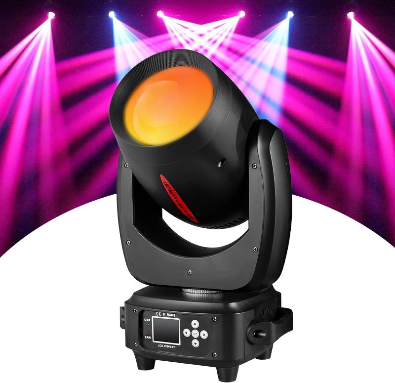 Photo 1 of DJ Light Moving Head 180W LED Spot Beam Zoom Lighting 14 Gobos 12 Colors Rotating prisms RDM DMX Stage Lights for Disco Club Party Dance Wedding Bar KTV Live Show