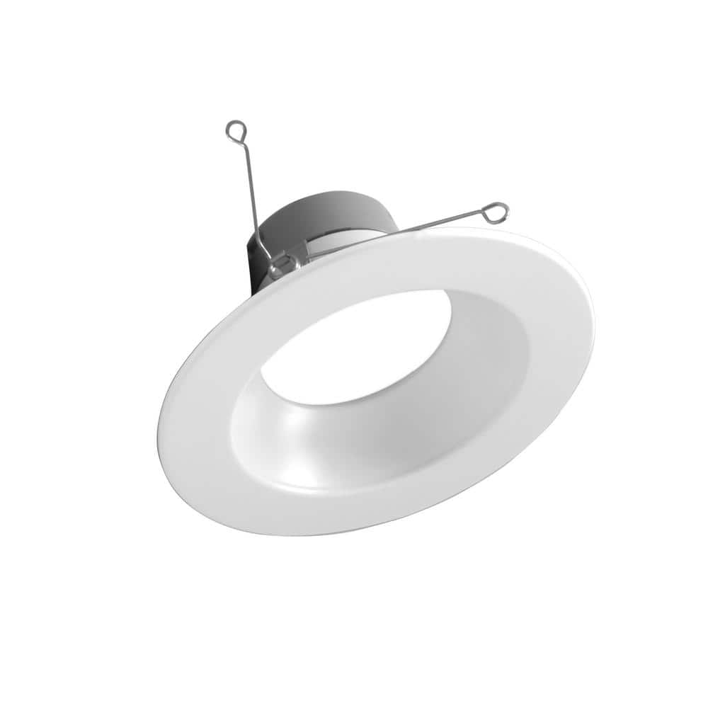 Photo 1 of NICOR DLR Series 5-6 in. White 3000K Integrated LED Recessed Retrofit Downlight Trim, Remodel, Dimmable
