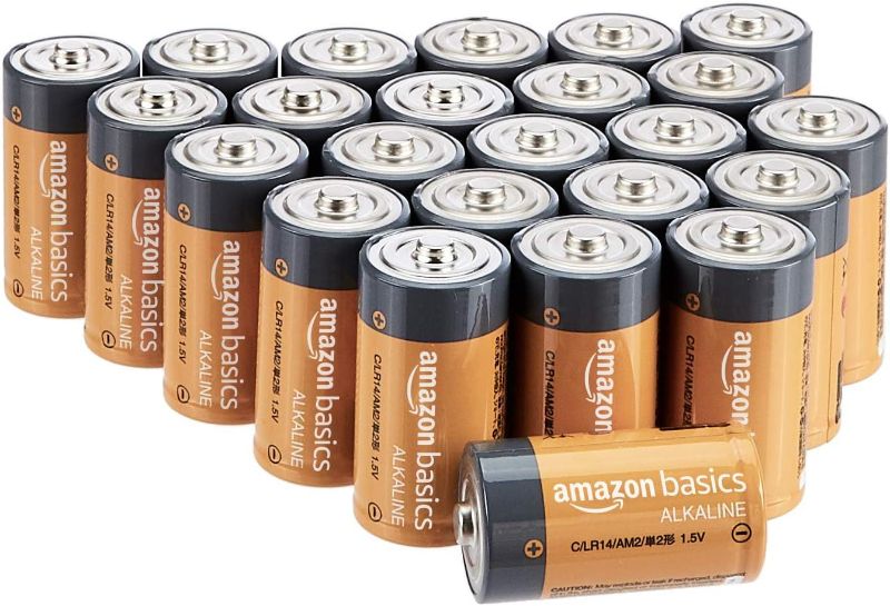 Photo 1 of Amazon Basics 24-Pack C Cell Alkaline All-Purpose Batteries, 1.5 Volt, 5-Year Shelf Life
