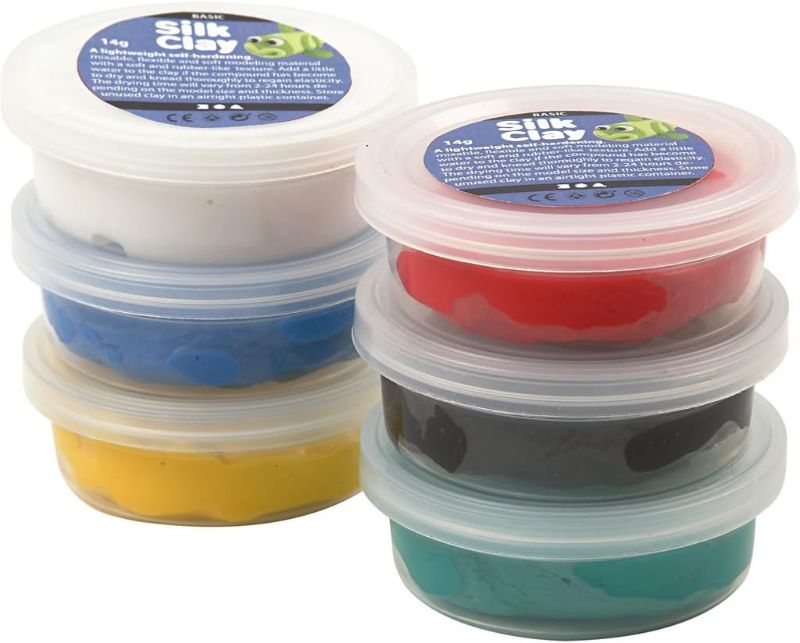 Photo 1 of Creativ 6 x 14 g Silk Clay Assorted Colours, Standard 