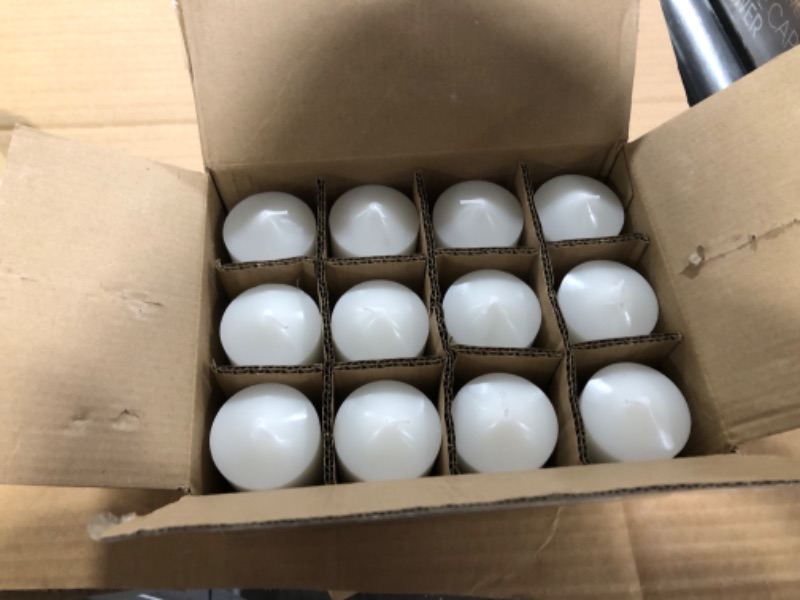 Photo 2 of 2x3 Inch White Pillar Candles, 12 Packs Unscented Dripless Cylinder Candles for Home, Wedding, Party, Dinner Table, 22 Hour Burn White 2x3 inch,12 Packs