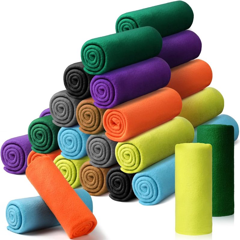 Photo 1 of 40 Packs Fleece Blanket Bulk 60 x 50 Inch Soft Lightweight Fleece Blanket Warm Cozy Throw Blanket Plush Fleece Pet Blanket for Bed Couch Sofa Home Office Wedding Gifts Travel Camping (Fresh Color)

