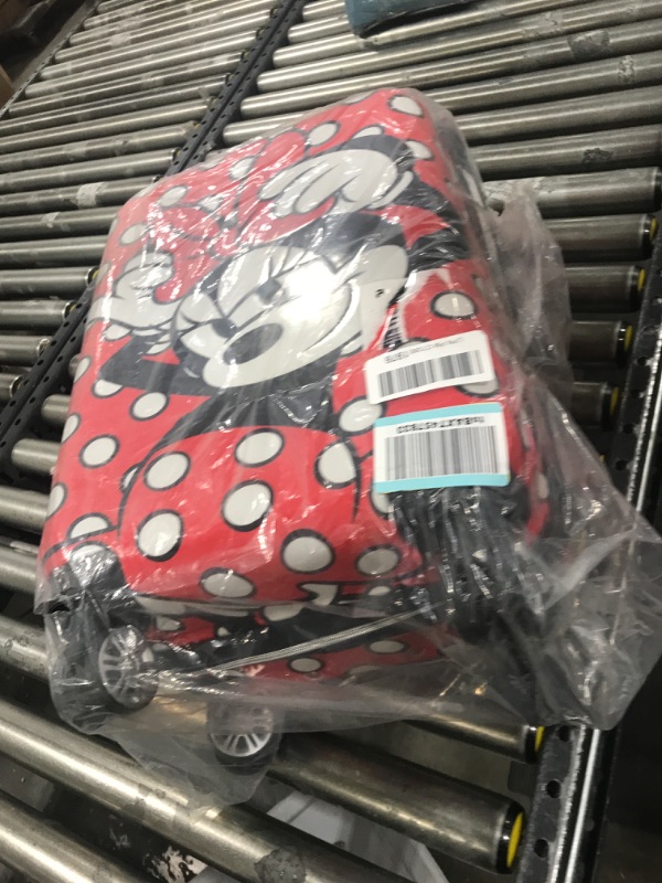 Photo 2 of FUL Disney Minnie Mouse 21 Inch Rolling Luggage, Polka Dot Printed Hardshell Carry On Suitcase with Wheels, Red (FCFL0156-603) 21 Inch Red