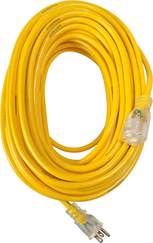 Photo 1 of 100ft. 12-3 Yellow Extension Cord 02589
