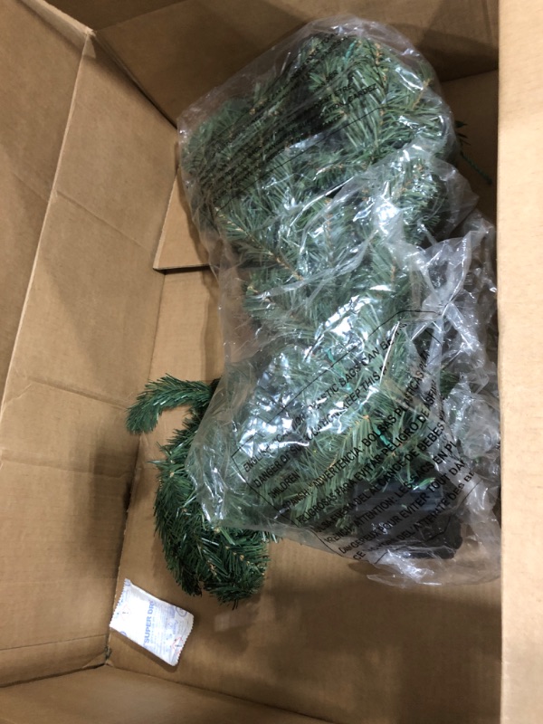 Photo 1 of 6 Foot Artificial Balsam Pine Christmas Garland with 120 Tips and 36 LED Lights - Battery Operated with Timer