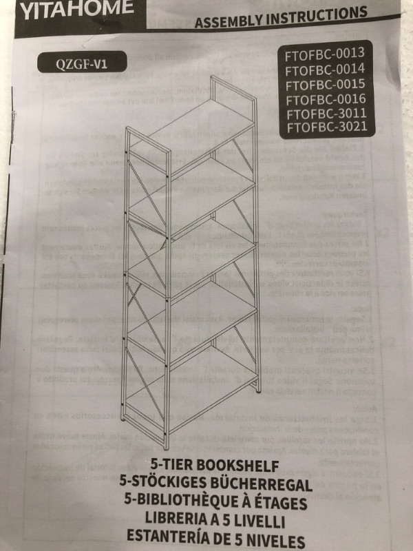 Photo 1 of 5 tier white bookshelf 