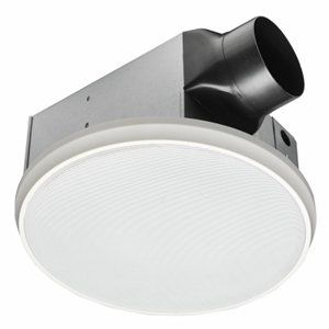 Photo 1 of HOMEWERKS WORLDWIDE 7130-03-BT Bathroom Fan Bluetooth Speaker, Ceiling Mount Exhaust Ventilation 1.5 Sones 90 CFM, White
