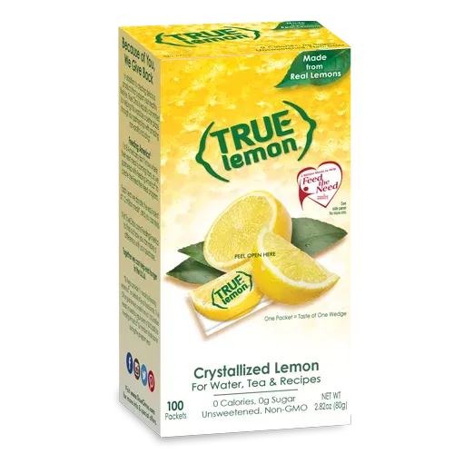 Photo 1 of 2 PACK - (100 Packets) True Lemon Sugar Free, On-The-Go, Caffeine Free Powdered Drink Mix