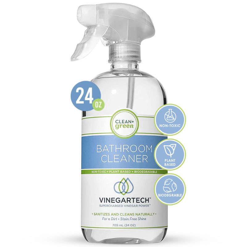 Photo 1 of 2 PACK - Clean+Green VinegarTech Bathroom Cleaner - Vinegar Spray All Purpose Cleaner Removes Dirt & Grime Shower, Tub, Tile Floor - Vinegar Cleaner Household Cleaning Supplies - Cleaning Vinegar 24 Fl Oz Bathroom Cleaner 24.00 Fl Oz