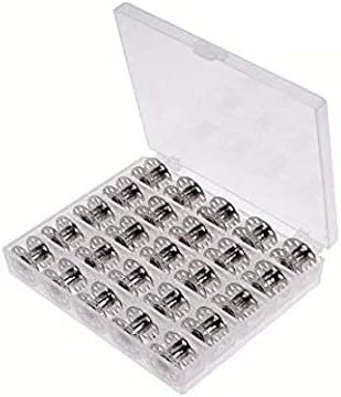 Photo 1 of 50 Pieces Metal Sewing Machine Bobbins with Case for Brother Singer Janome Kenmorev