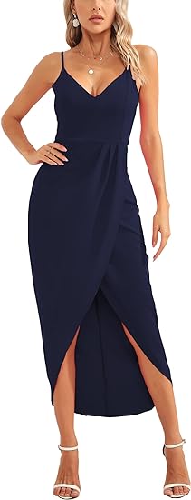 Photo 1 of CMZ2005 Women's Sexy V Neck Backless Maxi Dress Sleeveless Spaghetti Straps Cocktail Party Dresses 71729  Size XL 