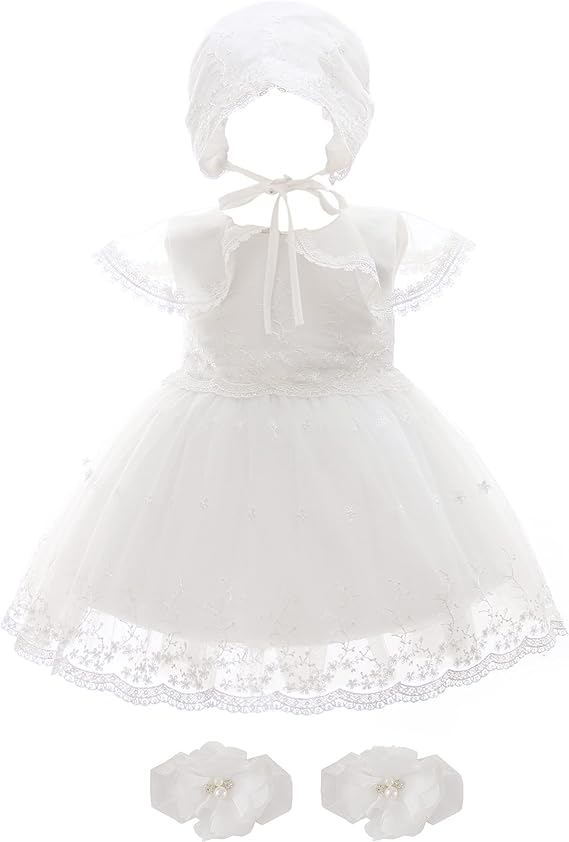 Photo 1 of DPKM Baby Girl Baptism Dress 3PCS Infant Embroidered Christening Formal Gowns Outfit for Party Wedding Size 12m