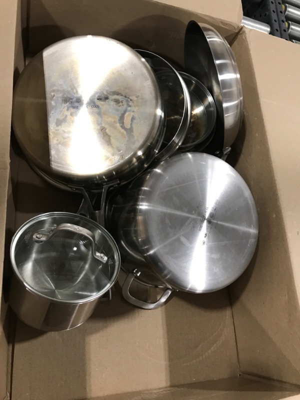 Photo 2 of 10-Piece Stainless Steel Pots and Pans Set, Kitchen Cookware Sets, Induction Pots and Pans, Cooking Set with Glass Lids, Frying Pans & Saucepan Compatible with All Stovetops
