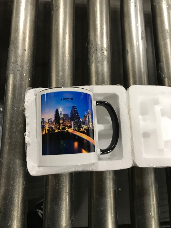 Photo 2 of 4 "Austin Texas" Two Tone Black Mug, 11 oz, Multicolor
