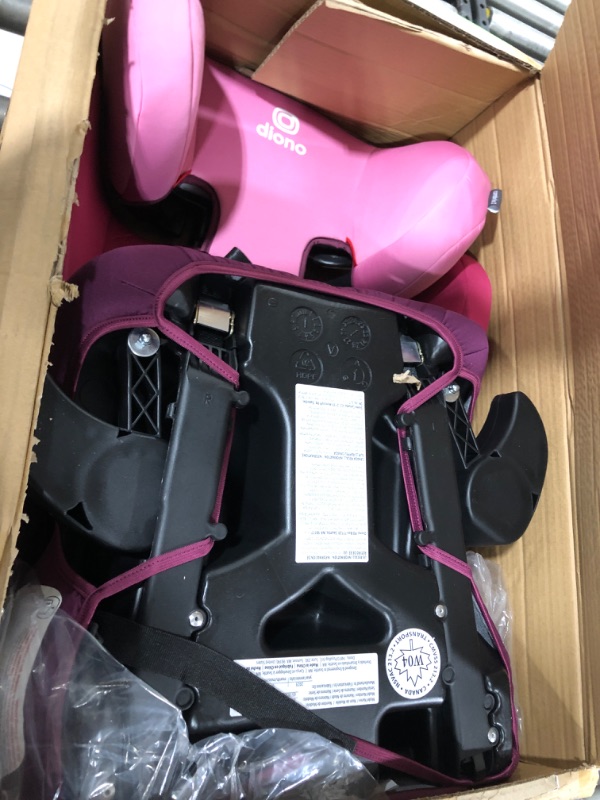 Photo 2 of Diono Cambria 2 XL 2022, Dual Latch Connectors, 2-in-1 Belt Positioning Booster Seat, High-Back to Backless Booster with Space and Room to Grow, 8 Years 1 Booster Seat, Pink NEW! Pink