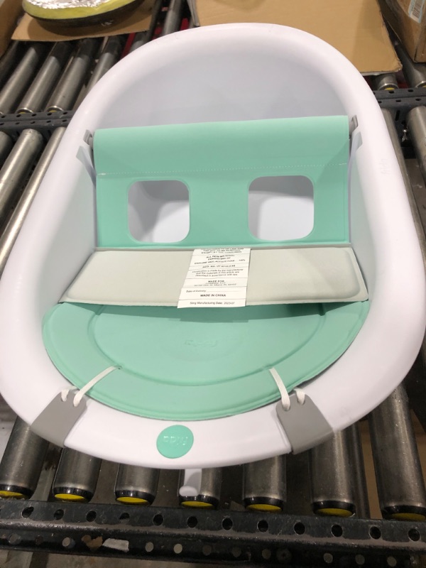 Photo 2 of 4-in-1 Grow-with-Me Bath Tub by Frida Baby Transforms Infant Bathtub to Toddler Bath Seat with Backrest for Assisted Sitting in Tub