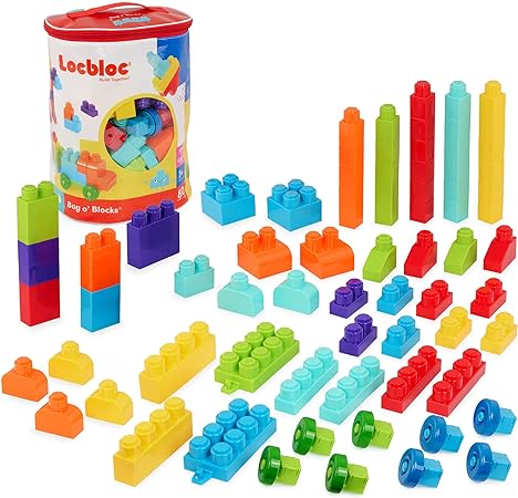 Photo 1 of Big Building Block Set - 214 Pieces Toddler Educational Toy Classic Large Size Building Block Bricks - 13 Fun Shapes and Storage Bucket - Compatible with All Major Brands Bulk Bricks Set for All Ages 214 Pcs Building Blocks