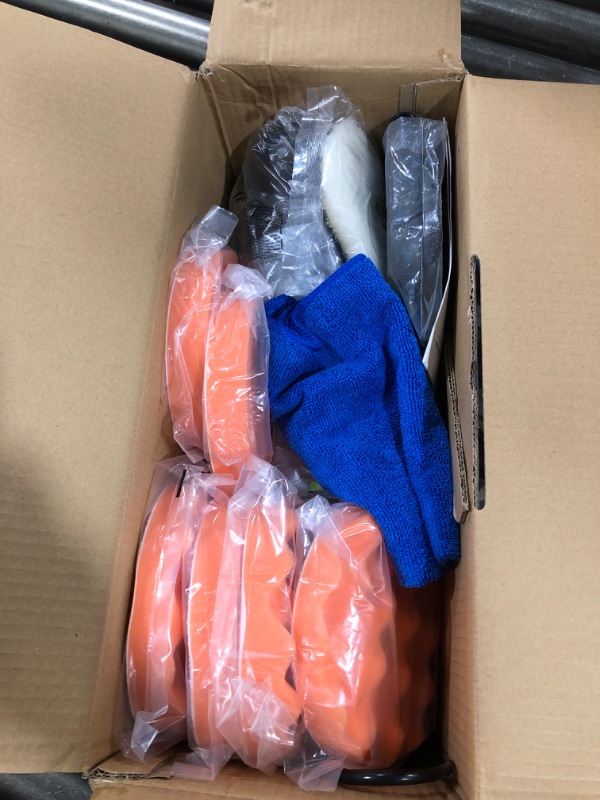 Photo 1 of WORKPRO Buffer Polisher, 6-inch 1080W Dual Action Random Orbital Polish Kit for Car Detailing, 6 Variable Speed DA Polisher with Backing/Woolen/Foam Pads, Towel for Waxing, Buffing, Polishing