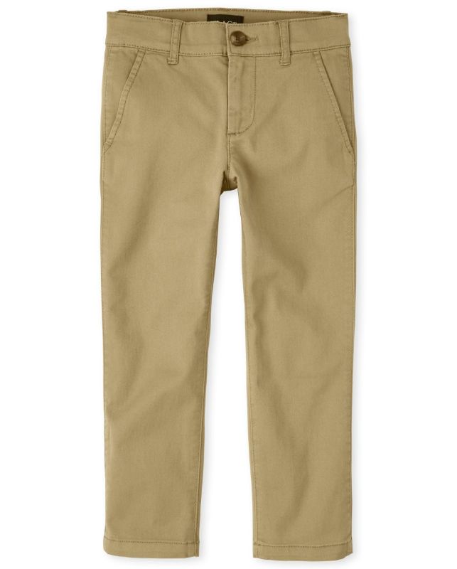 Photo 1 of The Children's Place Boys Uniform Stretch Skinny Chino Pants | Size 14H | Tan | Cotton/Spandex
